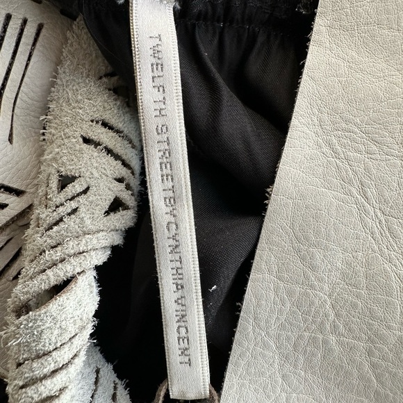 Twelfth Street Cynthia Vincent Leather Yoke Silk Sheer Dress  Dress Size XS - Picture 8 of 13